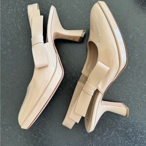 Christian Dior 80mm Sweet D Platform Patent Slingback, size 37-7B. EC.